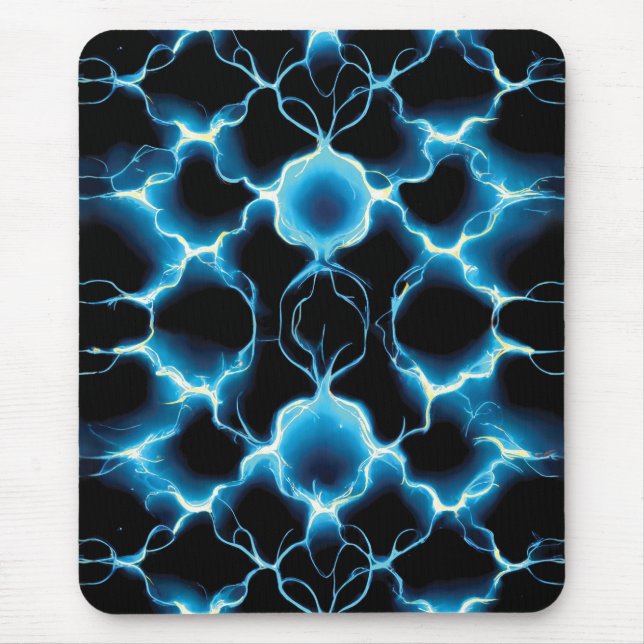 Tapis De Souris Motif répétitif de synthèse électrique bleue (Devant)