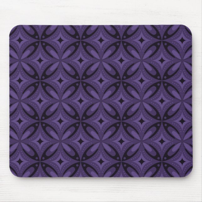Tapis De Souris Motif Rétro de Couleur Violet Foncé (Devant)