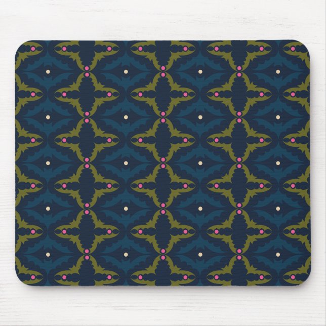 Tapis De Souris Motif Rétro Vintage Deep Blue (Devant)