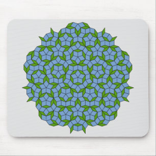 Tapis De Souris Motif Rhombus Penrose vert et bleu