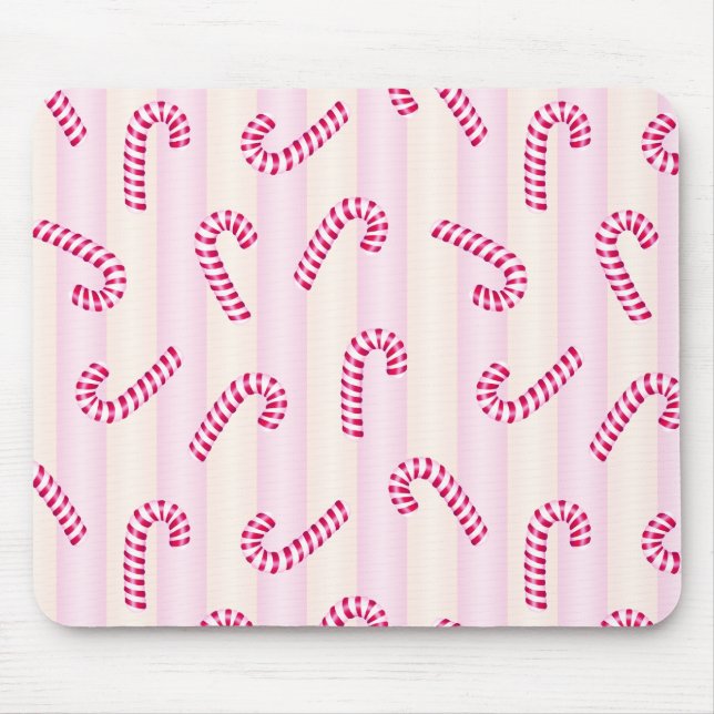 Tapis De Souris Motif rose de Candycanes de Noël (Devant)