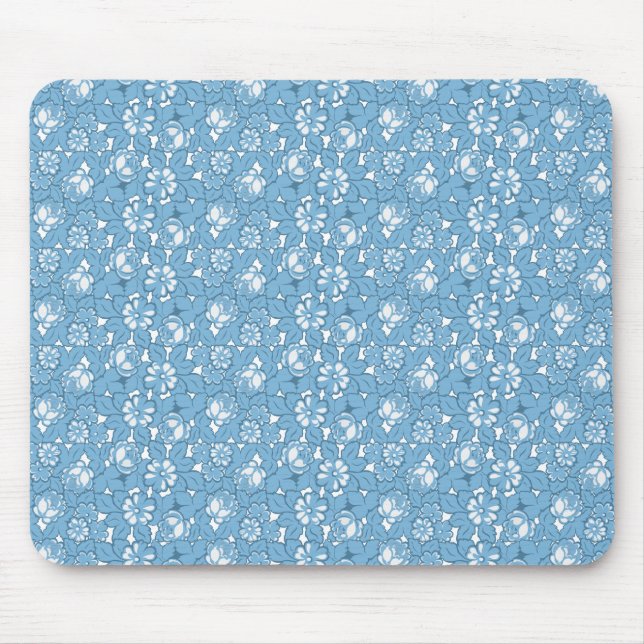 Tapis De Souris Motif rose en bleu clair (Devant)