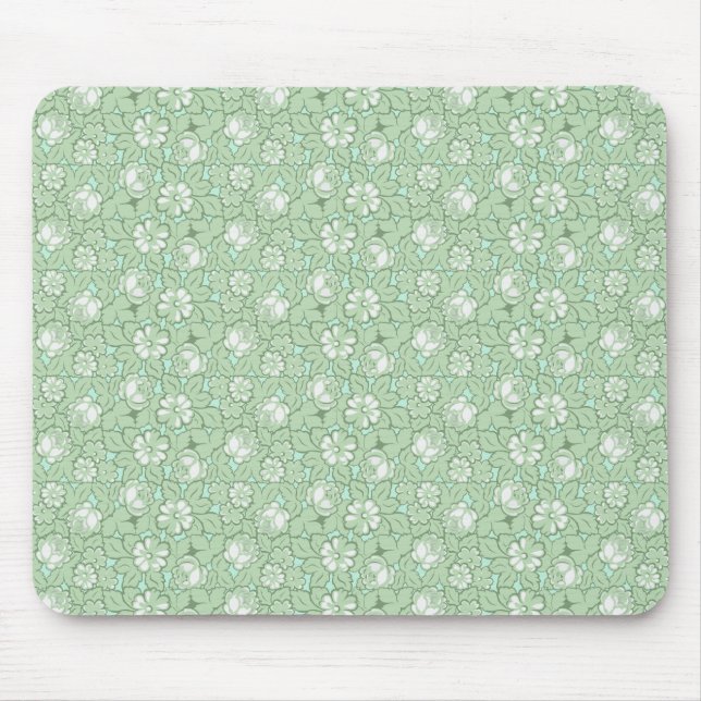 Tapis De Souris motif rose en vert clair (Devant)