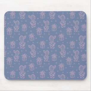 Tapis De Souris Motif rose et pourpre de cactus de bande dessinée