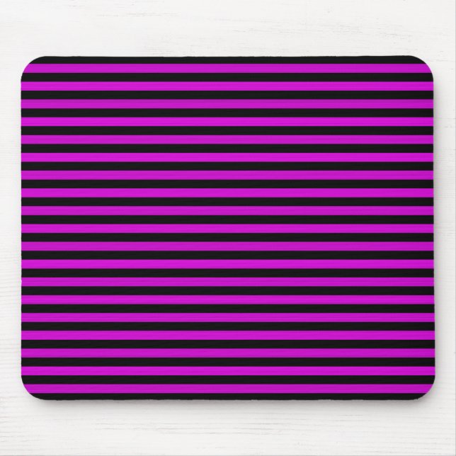 Tapis De Souris Motif rose noir rayures (Devant)
