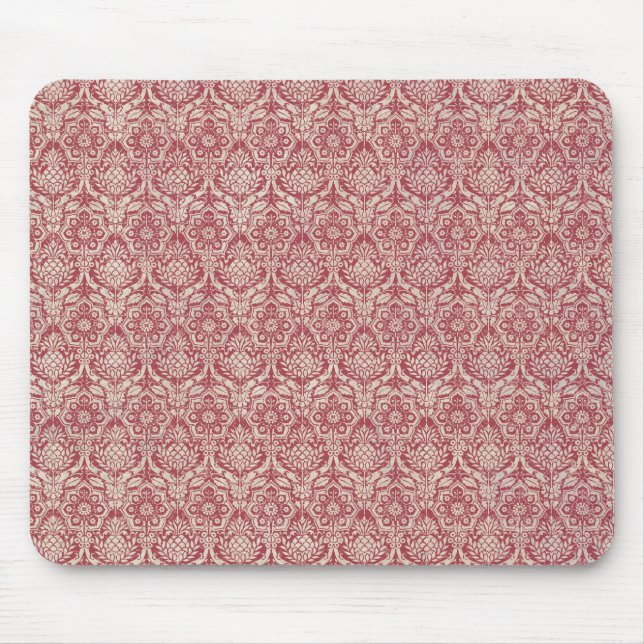 Tapis De Souris Motif rouge de damassé (Devant)
