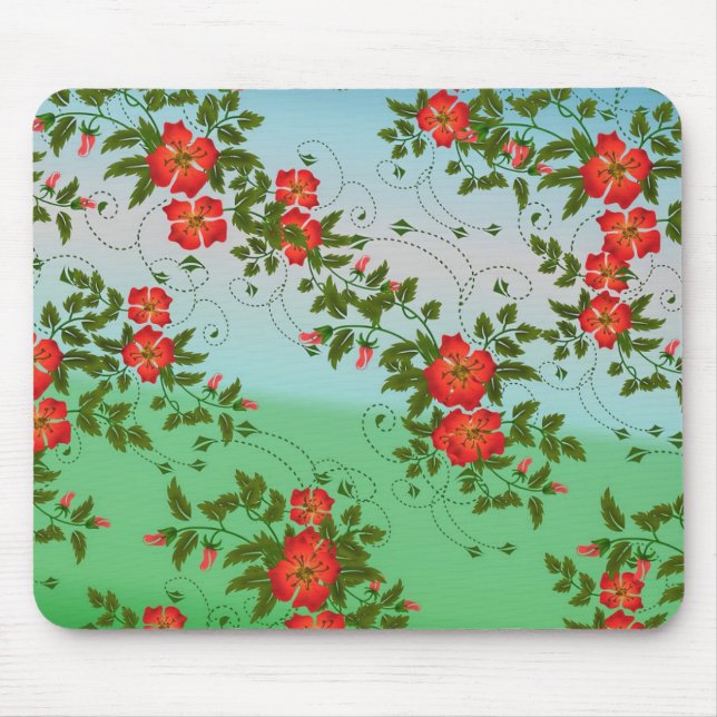 Tapis De Souris Motif rouge et vert (Devant)