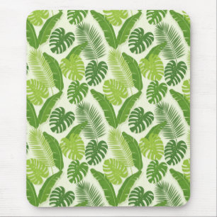 Tapis De Souris Motif sans couture de feuilles tropicales & Monste