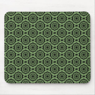 Tapis De Souris Motif sans couture de fleurs noir vert