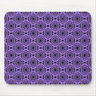 Tapis De Souris Motif sans couture de fleurs noir violet