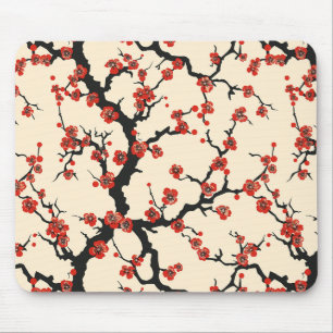 Tapis De Souris Motif sans couture d'élégante floraison de cerisie