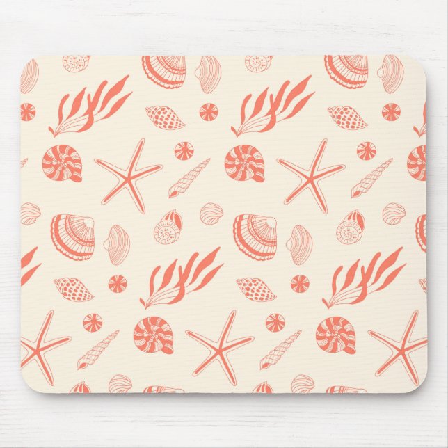 Tapis De Souris Motif sans joint avec coquillages (Devant)