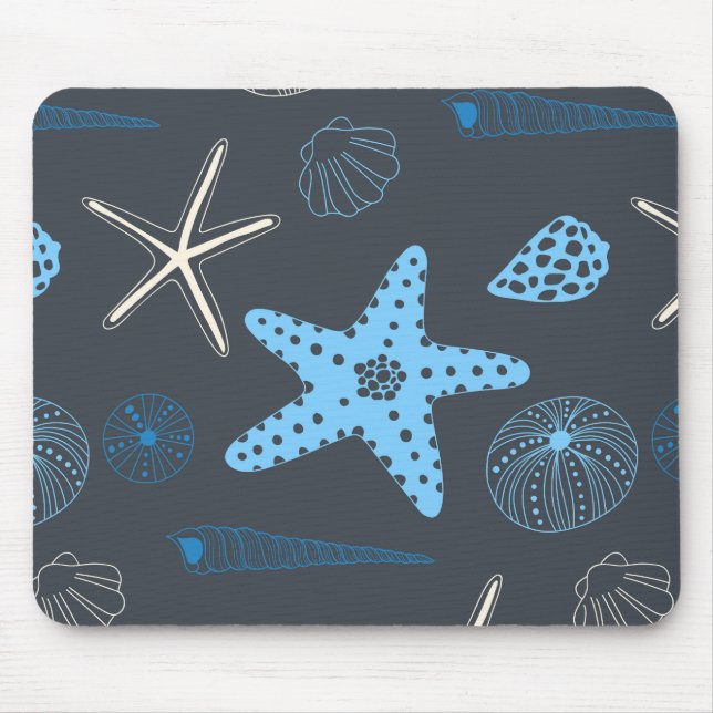 Tapis De Souris Motif sans joint avec coquillages (Devant)