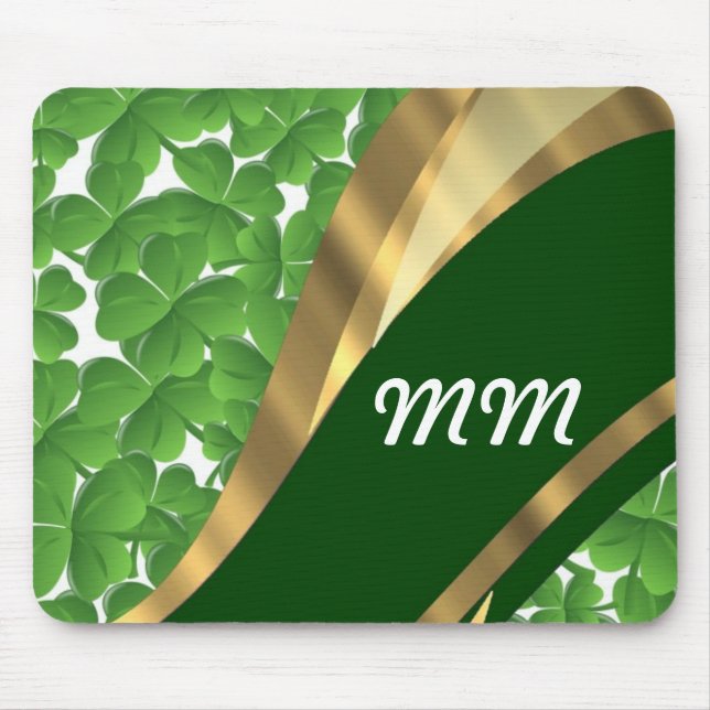 Tapis De Souris Motif shamrock vert (Devant)