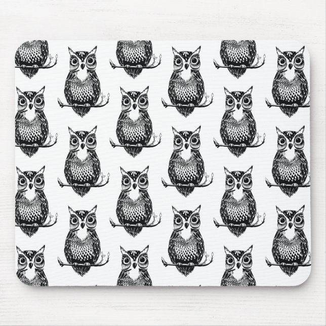 Tapis De Souris Motif simple de hibou illustré (Devant)