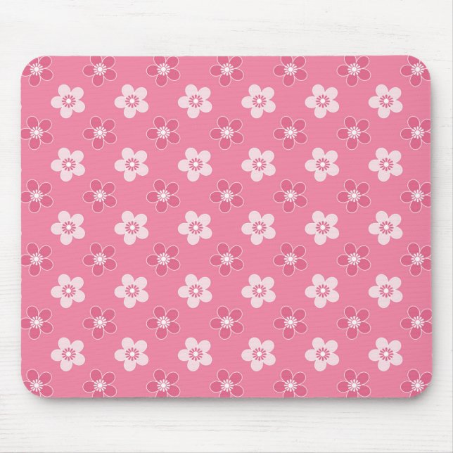 Tapis De Souris motif simple floral solide rose rétro petit flux (Devant)