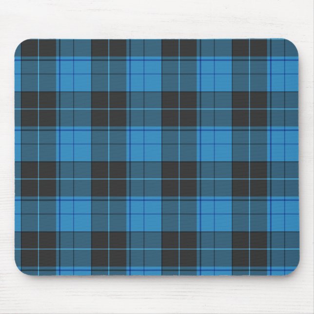 Tapis De Souris Motif simple tartan en bleu foncé... (Devant)