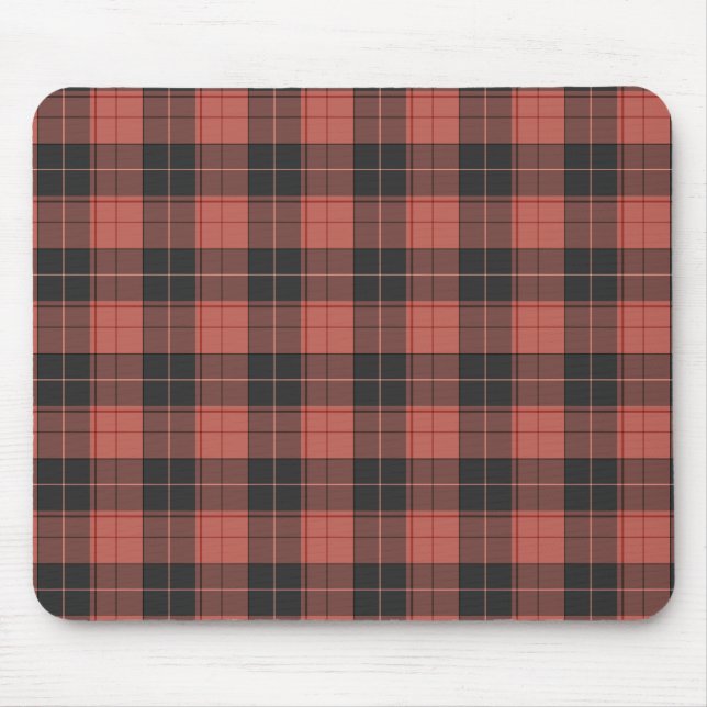 Tapis De Souris Motif simple tartan en rouge (Devant)