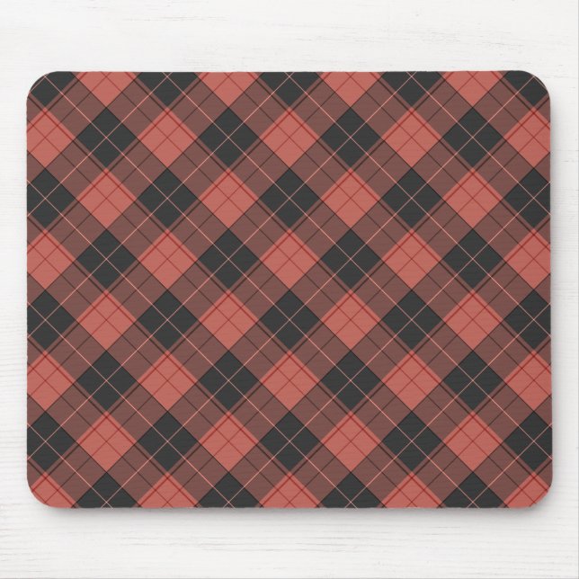 Tapis De Souris Motif simple tartan en rouge (Devant)