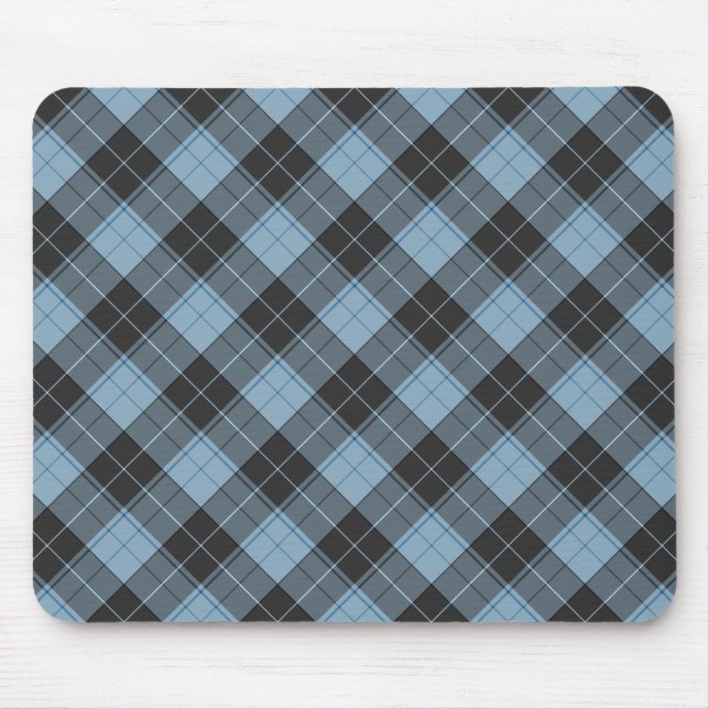 Tapis De Souris Motif simple tartan en turquoise (Devant)