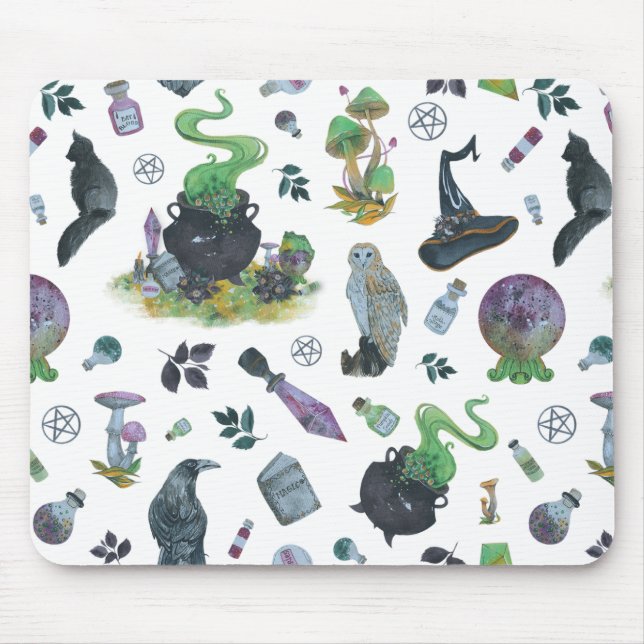 Tapis De Souris Motif sorcière éffrayant (Devant)