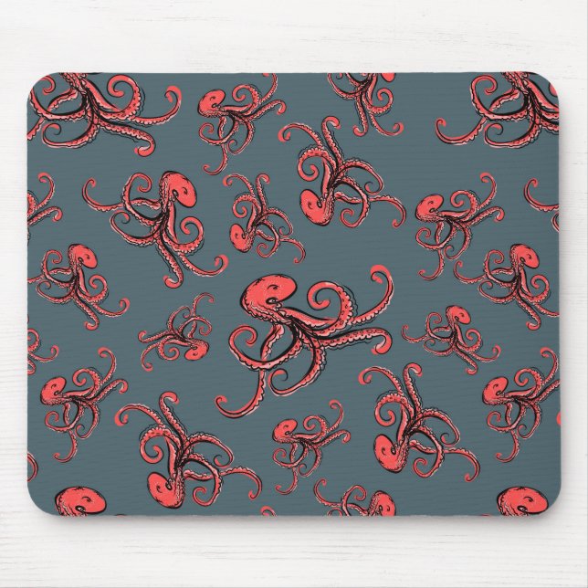 Tapis De Souris Motif sournois de poulpe (Devant)