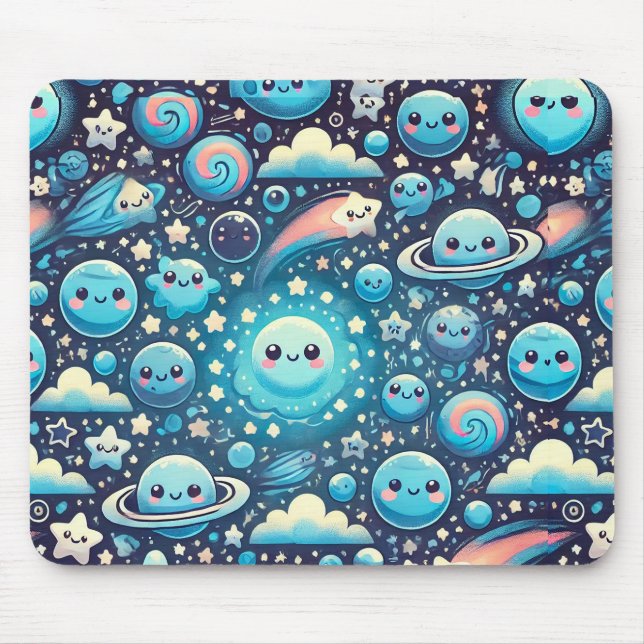 Tapis De Souris Motif spatial Cute Kawaii (Devant)