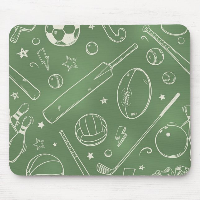 Tapis De Souris Motif sportif vert (Devant)