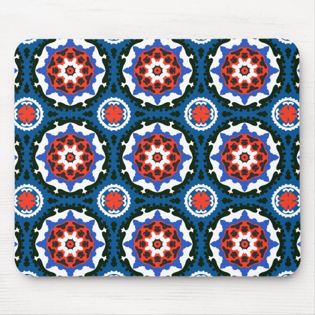 Tapis De Souris Motif Suzani aux ornements audacieux (Devant)