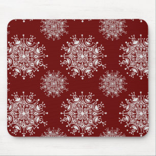 Tapis De Souris Motif tempête de neige rouge flocons de neige Noël