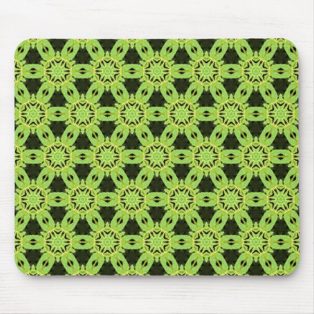 Tapis De Souris Motif Terrazzo à feuilles vertes (Devant)