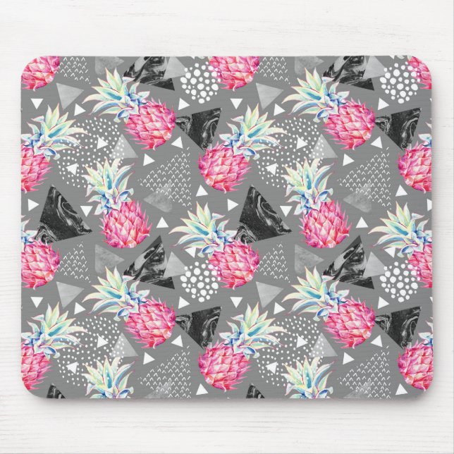 Tapis De Souris Motif texturé à ananas géométrique (Devant)