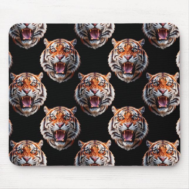 Tapis De Souris Motif Tiger - Noir (Devant)