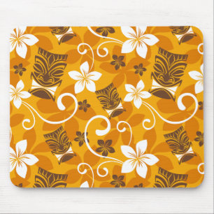 TAPIS DE SOURIS MOTIF TIKI LUAU (ORANGE)