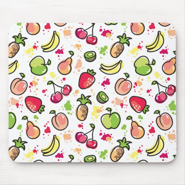 Tapis De Souris motif tiré par la main de fruits (Devant)