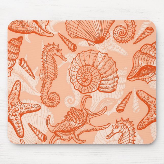Tapis De Souris Motif tiré par la main de mer (Devant)