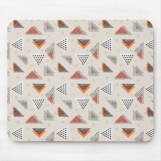 Tapis De Souris Motif tiré par la main de triangle géométrique (Devant)