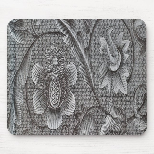 Tapis De Souris Motif tissé gris argent (Devant)