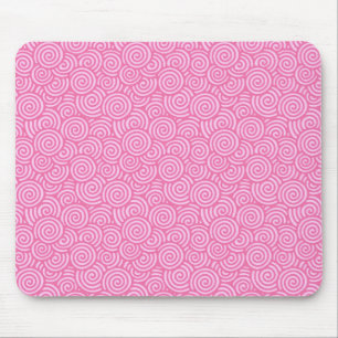 Tapis De Souris Motif tourbillon japonais - menthe poivrée rose