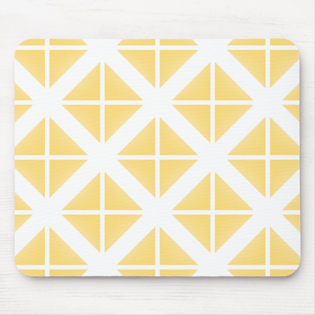 Tapis De Souris Motif triangle à la mode jaune (Devant)