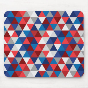 TAPIS DE SOURIS MOTIF TRIANGLE BLEU BLANC ROUGE PATRIOTIQUE