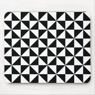 Tapis De Souris Motif triangulaire noir et blanc