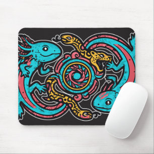 Tapis De Souris Motif tribal aztèque axolotl Xolotl mythologie boh