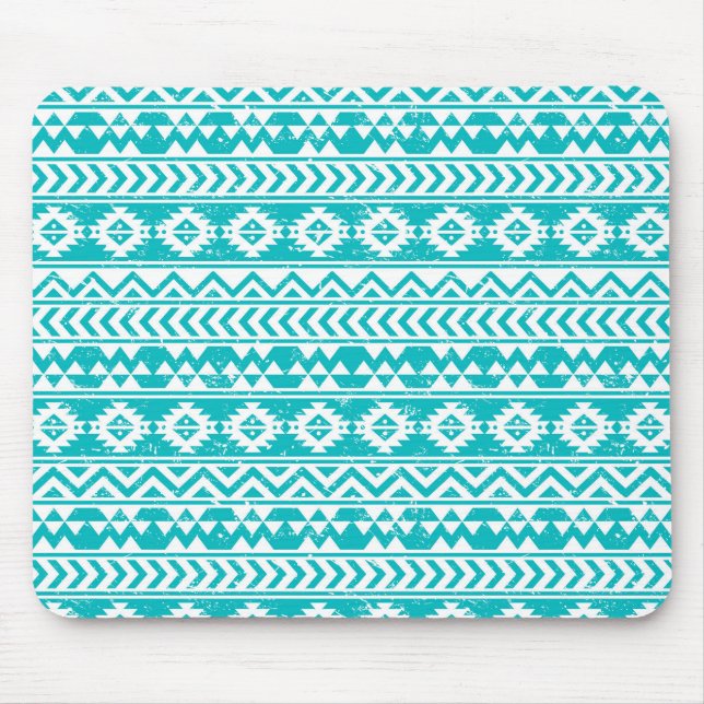 Tapis De Souris Motif tribal Turquoise Grunge Aztec (Devant)