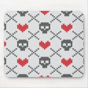 Tapis De Souris Motif tricoté avec des crânes
