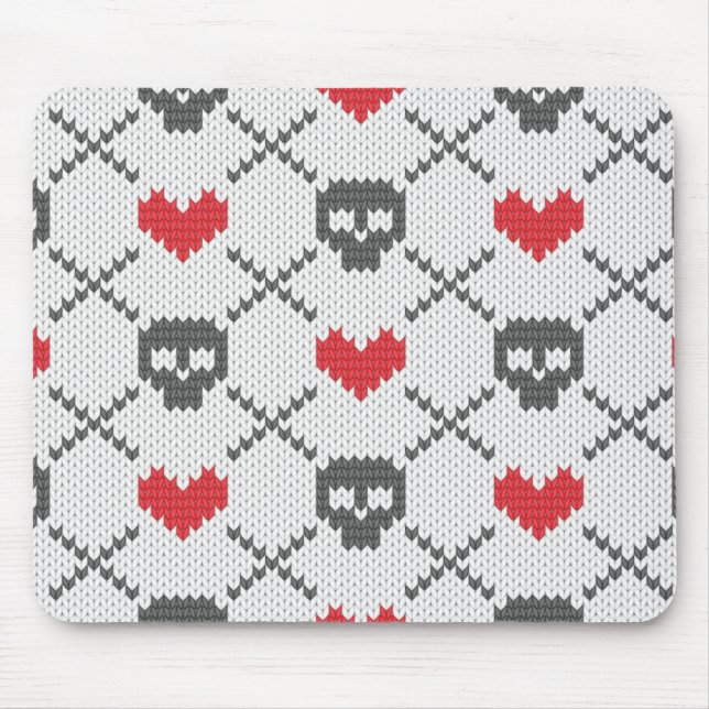 Tapis De Souris Motif tricoté avec des crânes (Devant)