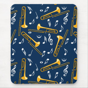 Tapis De Souris Motif Trombone Music Notes