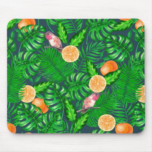 Tapis De Souris Motif tropical, colibris (Devant)