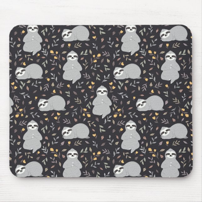 Tapis De Souris Motif tropical de paresse de bébé (Devant)