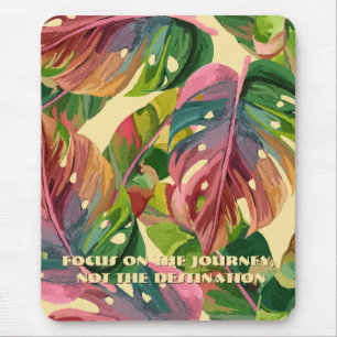 Tapis De Souris Motif tropical d'été vibrant Texte personnalisé Bu